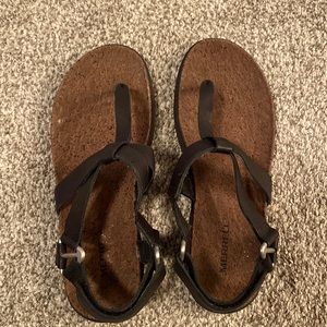 Merrell leather select grip sandals Sz 7 W